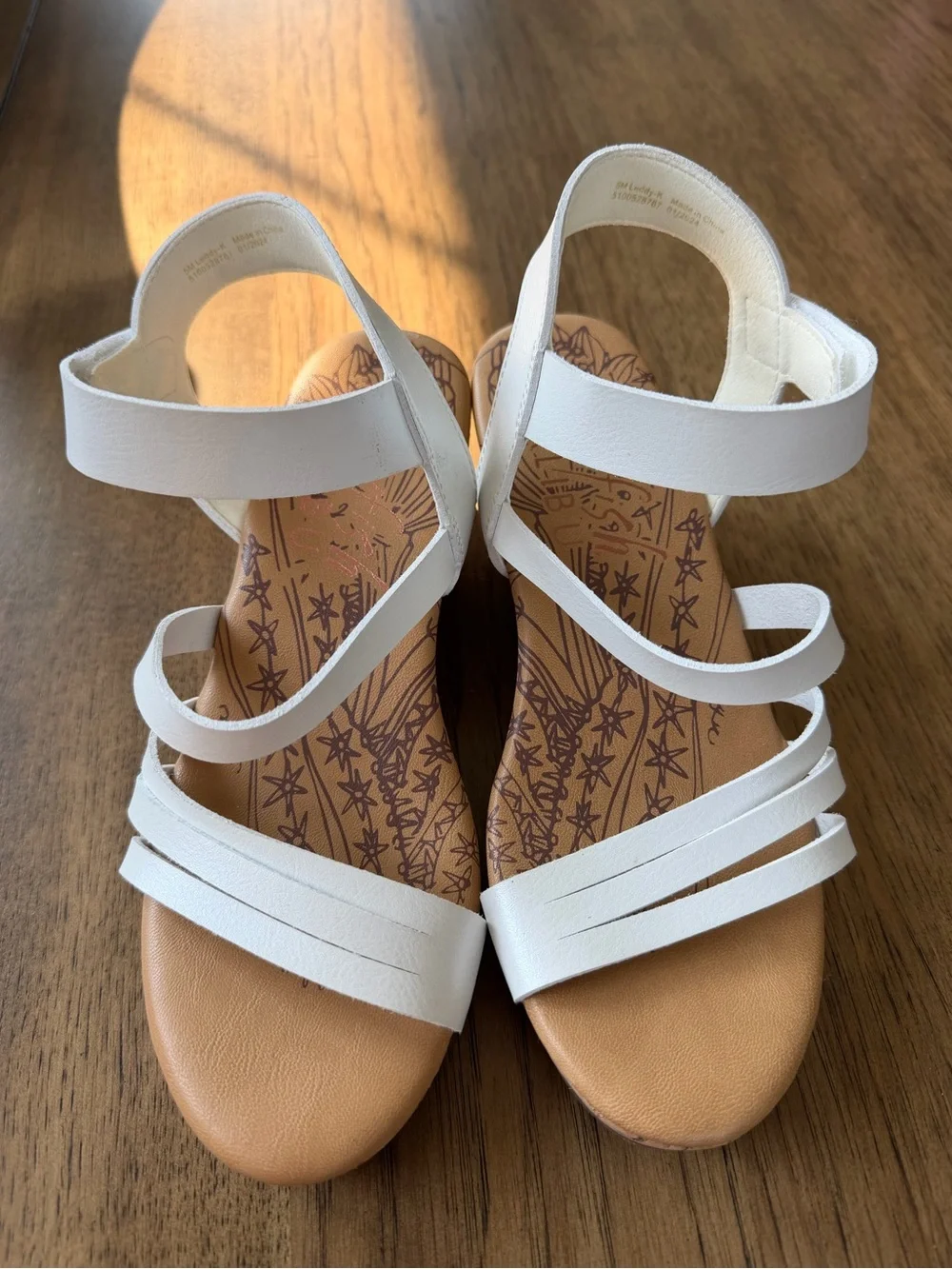 Blowfish White Strappy Wedge Sandals